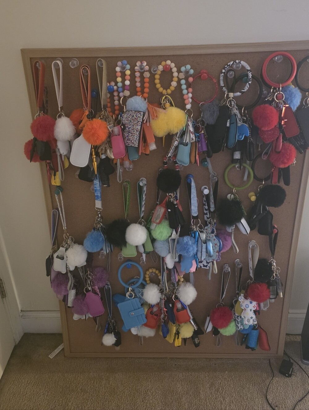 Colorful Pom Pom Self Defense Keychain Wristlets - Multi-Colors (50 Units)